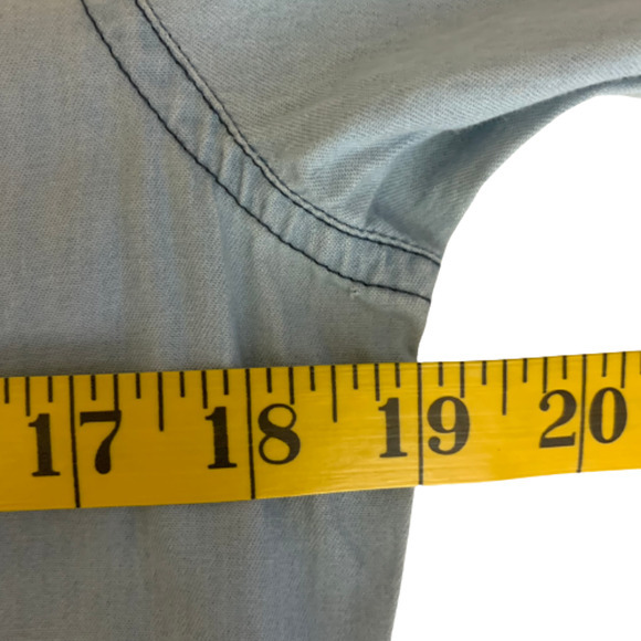 COLORFAST APPAREL Light Wash Denim Shirt Jean Dress - Picture 14 of 15